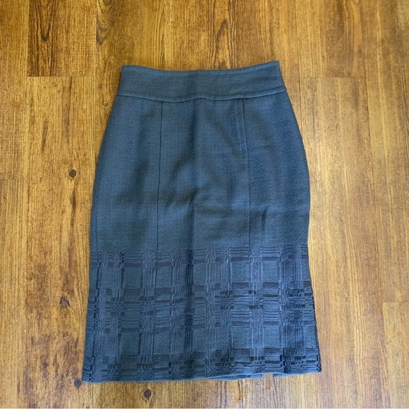 Magaschoni Collection Gray Wool Pencil Skirt - Picture 6 of 13